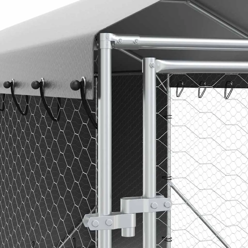 Outdoor Dog Kennel 2x10x2.5m Galvanised Steel Enclosure with Roof