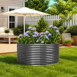 Stylish Outdoor Planter Box 140x140x68 cm in Grey