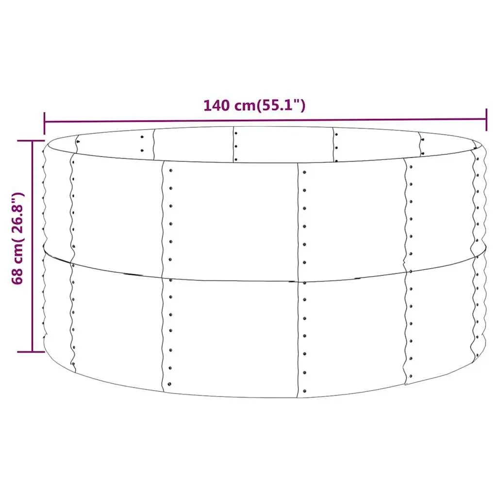 Garden Raised Bed 140x140x68cm Galvanised Steel Planter Box Outdoor