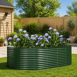 Elevate Your Outdoor Space with a Green Raised Garden Bed
