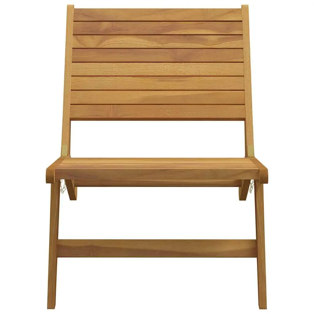 Teak Garden Chair Foldable Backrest Solid Wood Outdoor Patio Seating Brown