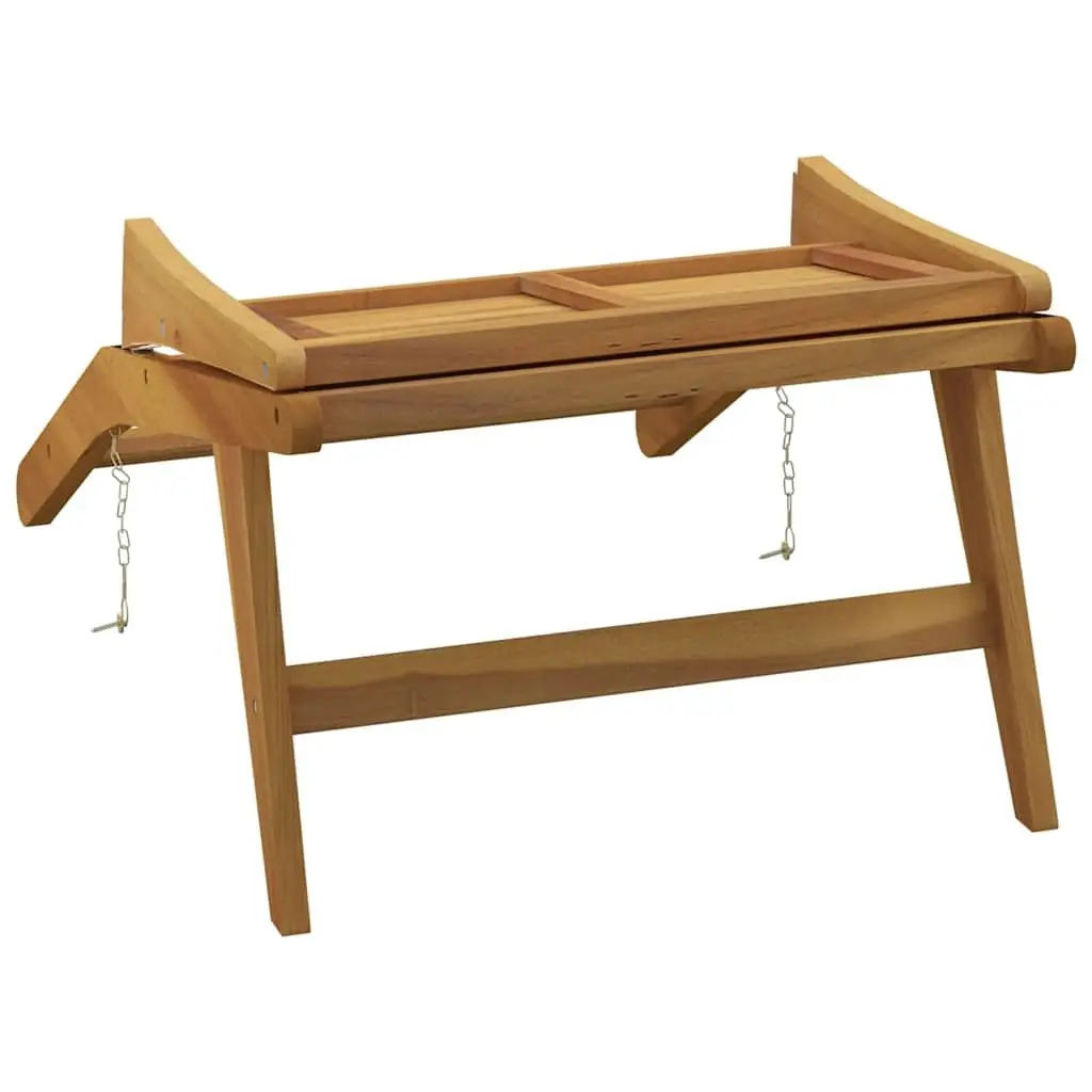 Teak Garden Chair Foldable Backrest Solid Wood Outdoor Patio Seating Brown