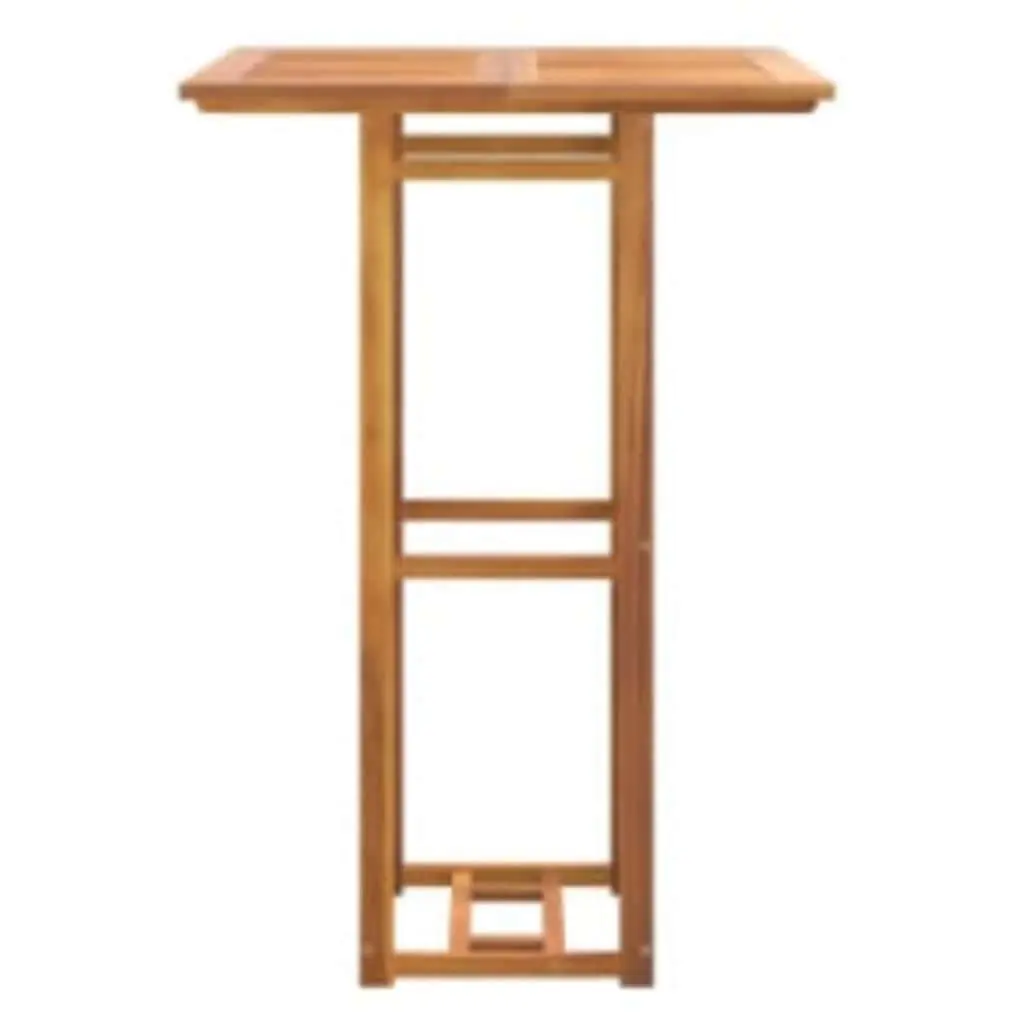 Bistro Table 75x75x110cm Outdoor Garden Slatted Top Brown