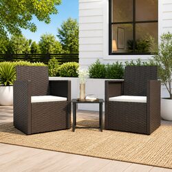 Elevate Your Garden with This Chic 3 Piece Black Sofa Set