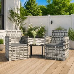 Stylish 3 Piece Outdoor Lounge Set with Cushions