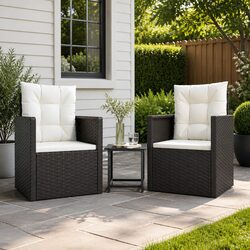 Enhance Your Garden with This 3 Piece Lounge Set - Black