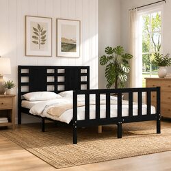 135x190 cm Wooden Bed Frame in Black for Your Bedroom