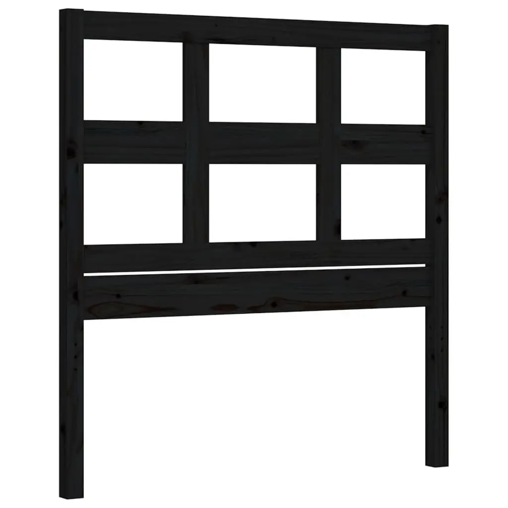 Solid Pine Wood Bed Frame 90x190 cm Black Durable Wooden Bed with Plywood Slats