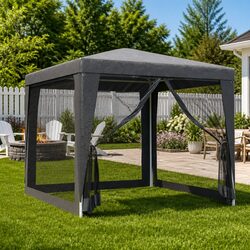 Versatile 2.5x2.5m Outdoor Gazebo with Mesh Sidewalls