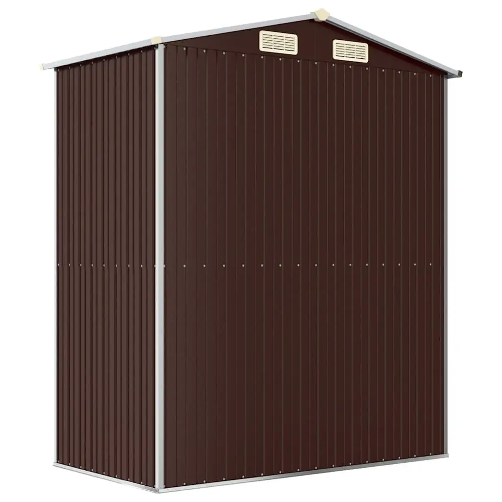 Garden Shed 192x108x223cm Dark Brown Galvanised Steel Outdoor Storage Tool House