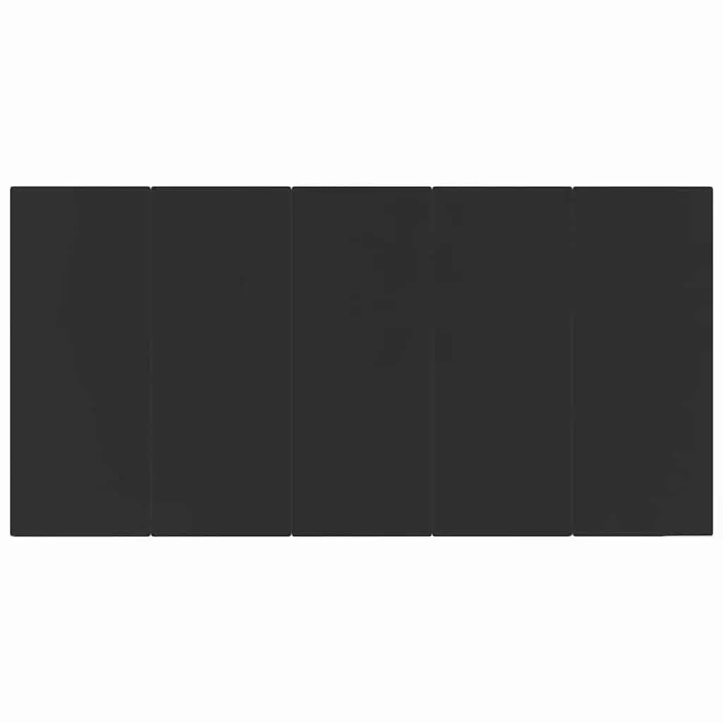 Garden Dining Table 200x100cm Black Steel Tempered Glass Outdoor Furniture