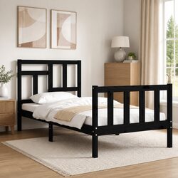 Black Pine Bed Frame 90x190 cm to Elevate Your Bedroom