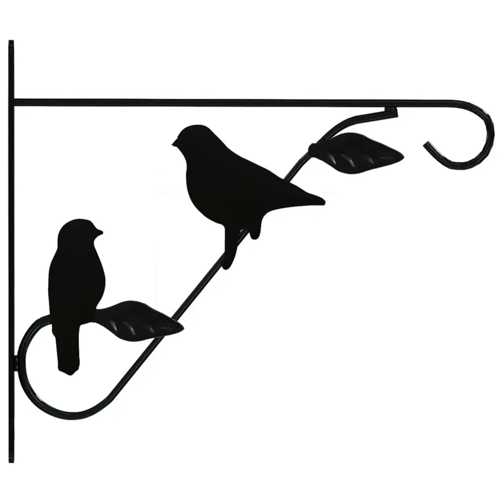 Hanging Basket Brackets 4 Piece Black Steel Durable Weather Resistant Garden Patio