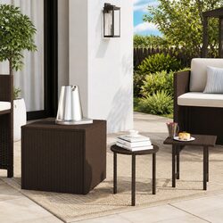 Enhance Your Space with 3 Brown Rattan Side Tables