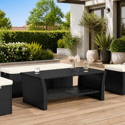 Enhance Your Patio with This Stylish Black Coffee Table