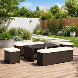 Enhance Your Garden with Brown Outdoor Ottomans