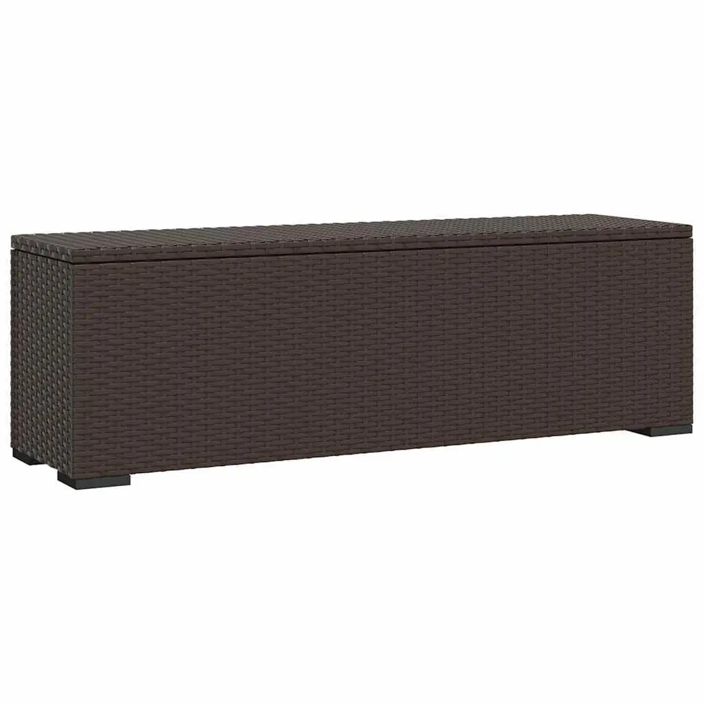 Outdoor Ottoman Bench 110 x 30 x 40 cm Brown Poly Rattan Weather Resistant with Cushion