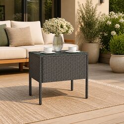 Stylish Black Accent Table 53x37x48cm for Indoor and Outdoor Use