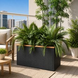 Elevate Your Outdoor Space with This Black Raised Bed Planter