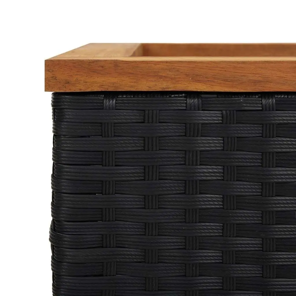 Poly Rattan Planter Black 80x40x80 cm Garden Raised Bed Outdoor Flower Pot Box