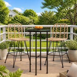 Enhance Your Outdoor Living with Two Rattan Bar Stools