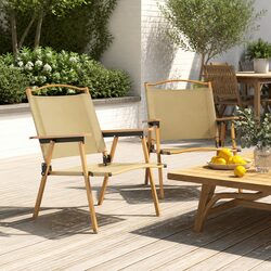 Portable Beige Camping Chairs - Ideal for Outdoor Fun