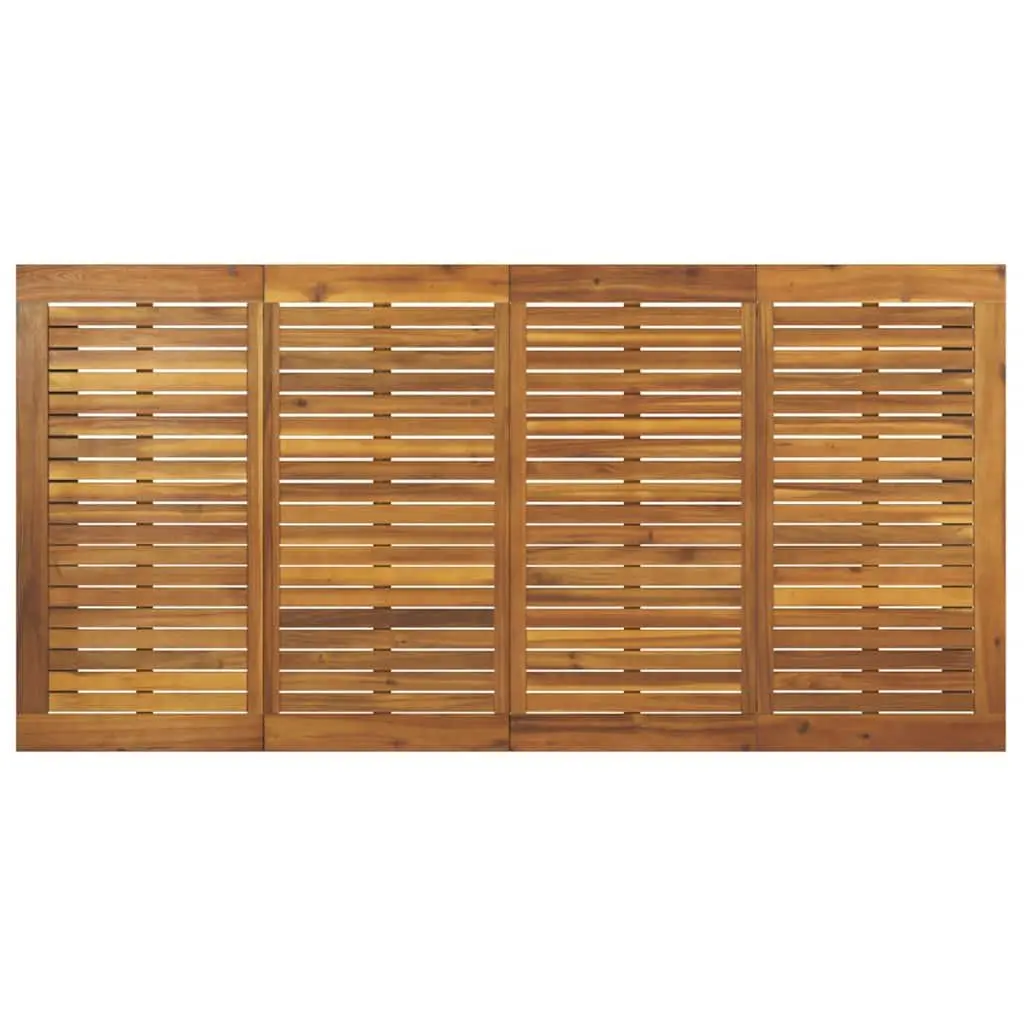 Garden Dining Table 200x90cm Solid Acacia Wood U-shaped Metal Legs Brown