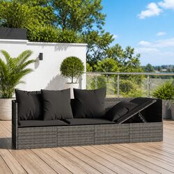 Enhance Your Outdoor Space with a Grey Poly Rattan Lounge Bed