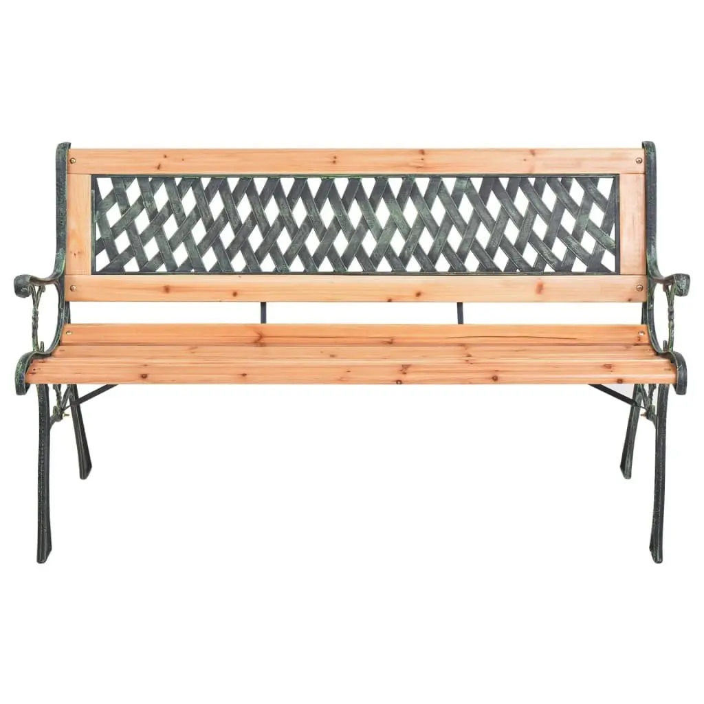 Garden Bench 116 cm Solid Wood Construction with Cast Iron Feet