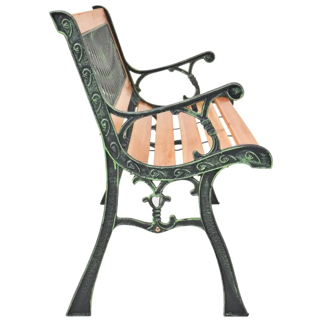 Garden Bench 116 cm Solid Wood Construction with Cast Iron Feet