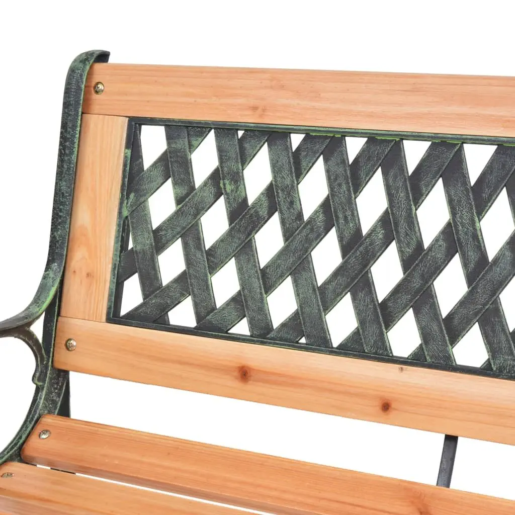 Garden Bench 116 cm Solid Wood Construction with Cast Iron Feet