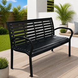 Enhance Your Outdoor Space with a Black Steel Bench