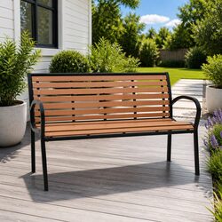 Enhance Your Outdoor Space with a 116cm Brown Garden Bench