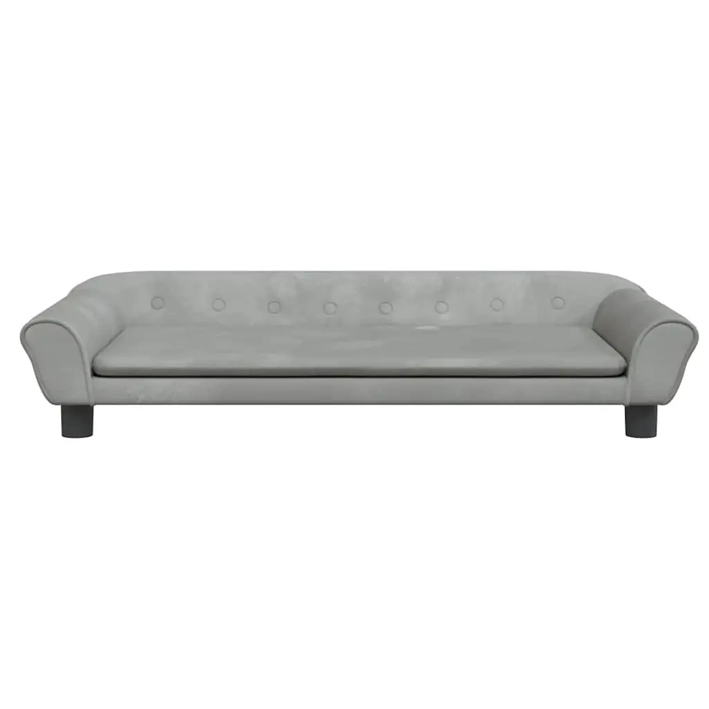 Kids Sofa Grey Velvet Padded Children's Couch Furniture Seat