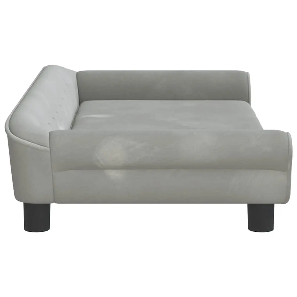 Kids Sofa Grey Velvet Padded Children's Couch Furniture Seat