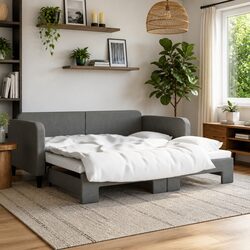 Daybed with Trundle in Grey for Space Maximization