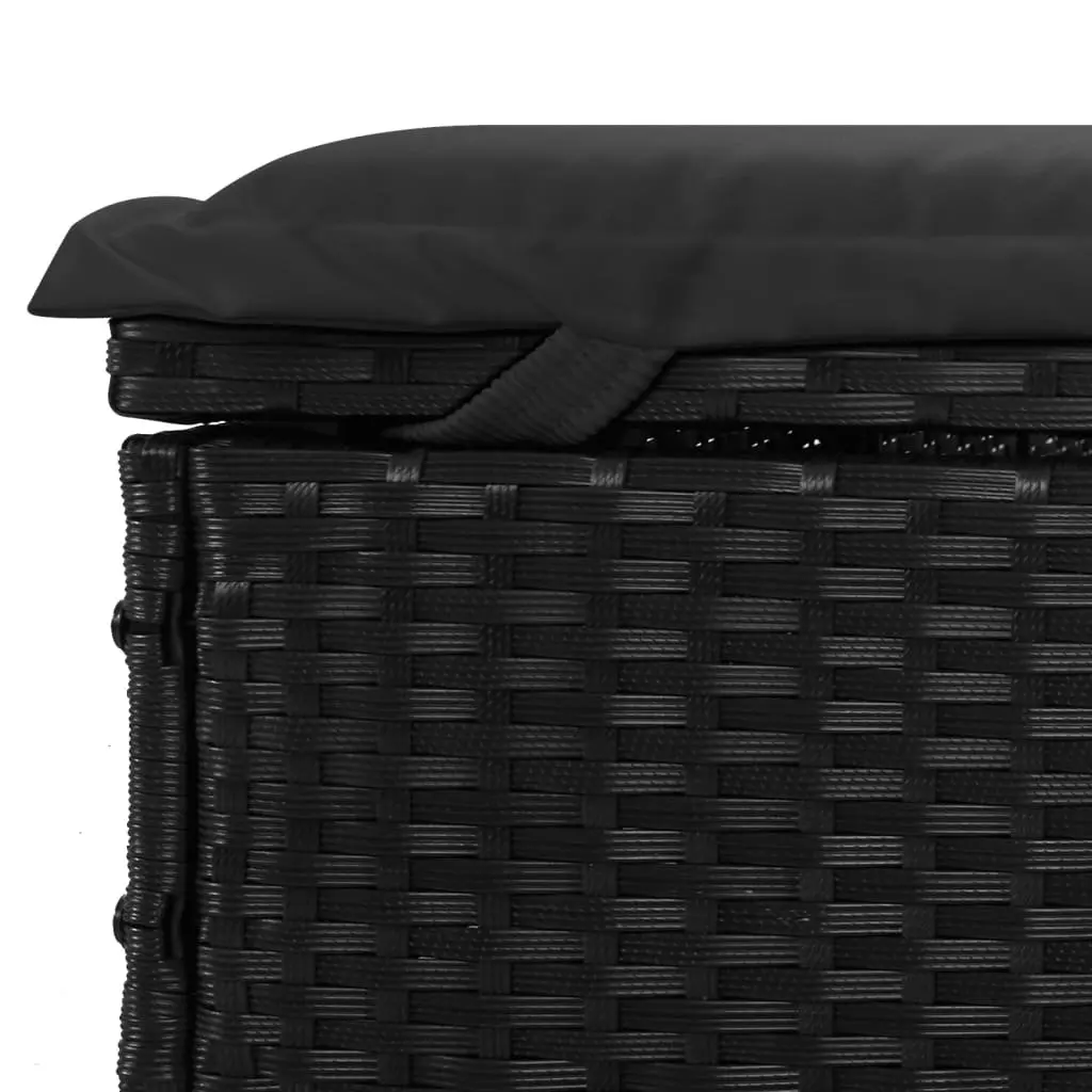 Outdoor Recliner Black 2-Person Adjustable Sun Lounger Daybed with Round Roof for Garden or Patio
