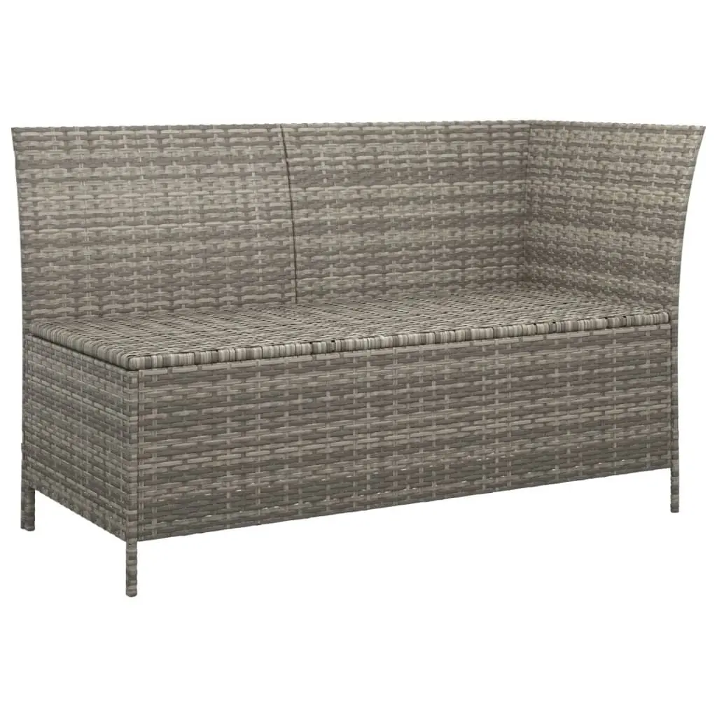 Garden Lounge Set 3 Piece Grey Poly Rattan Outdoor Furniture with Cushions