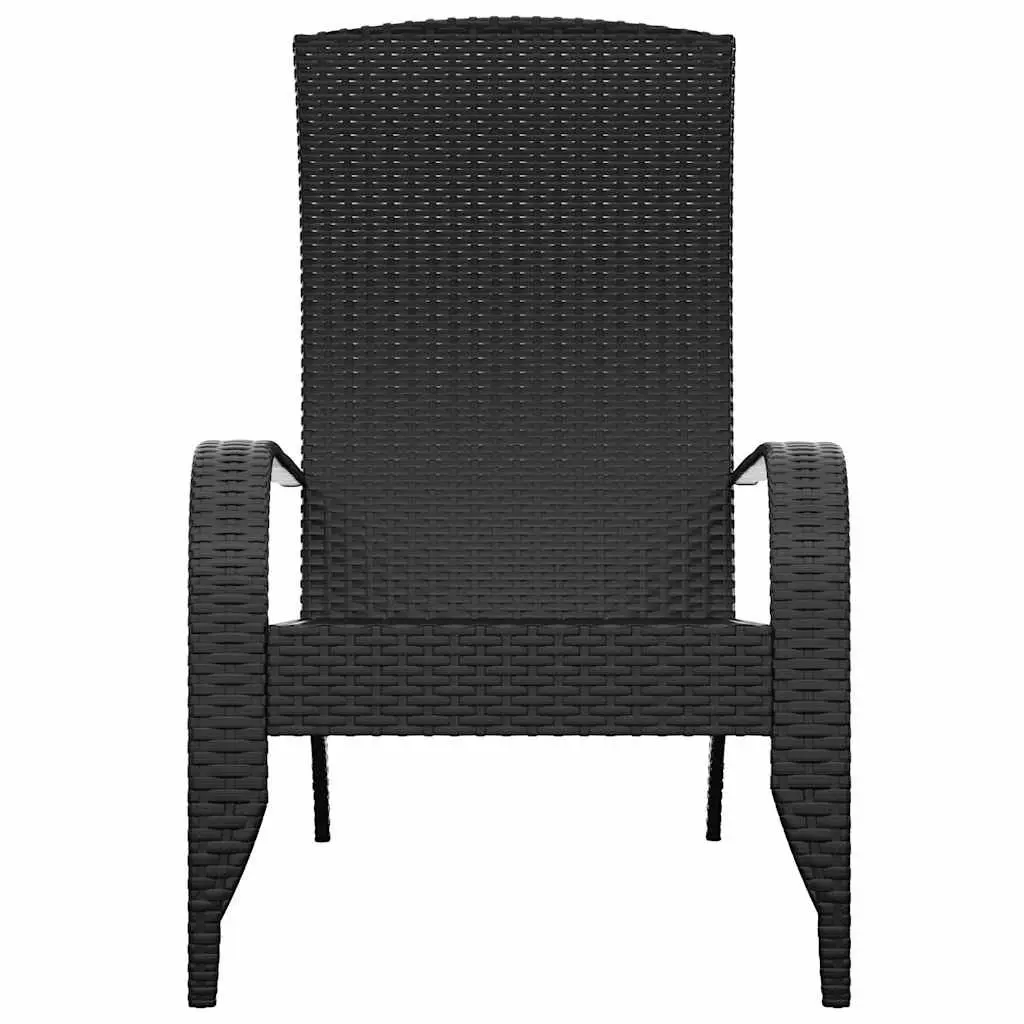 Adirondack Chair Black Outdoor Garden Patio Lounger Deep Seat High Backrest Armrests