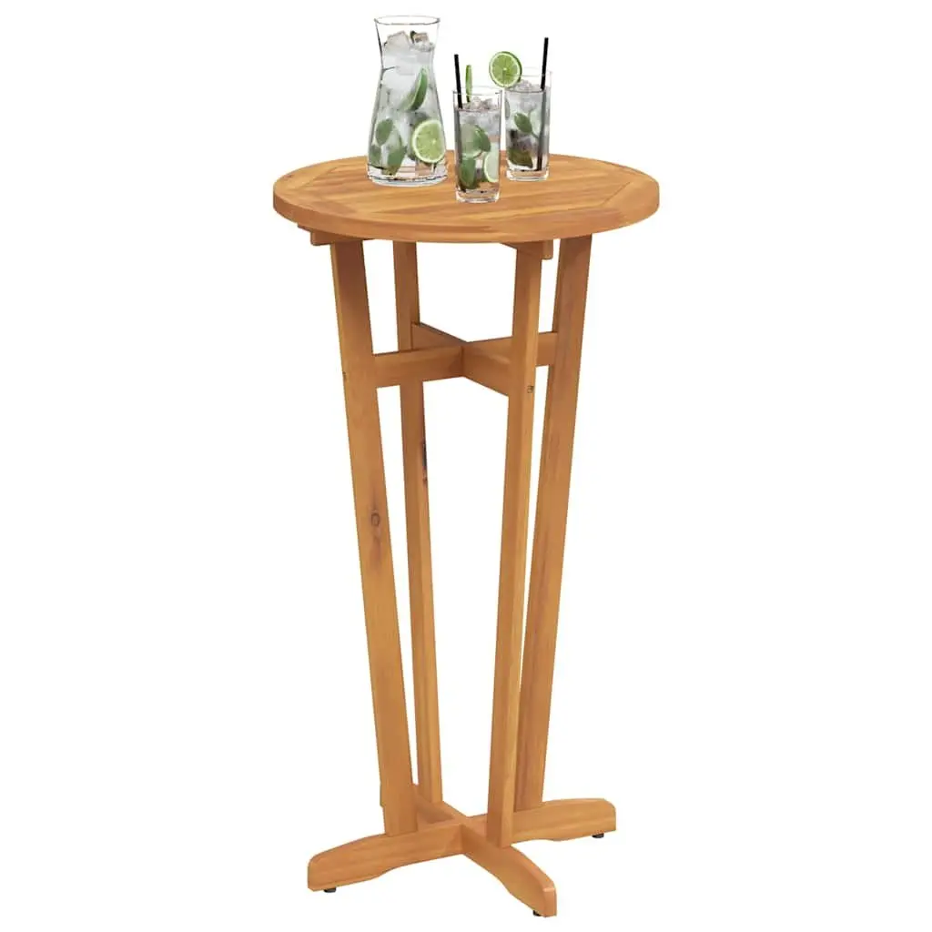 Garden Bar Table 60cm Brown Solid Acacia Wood High Top Outdoor Bistro Furniture