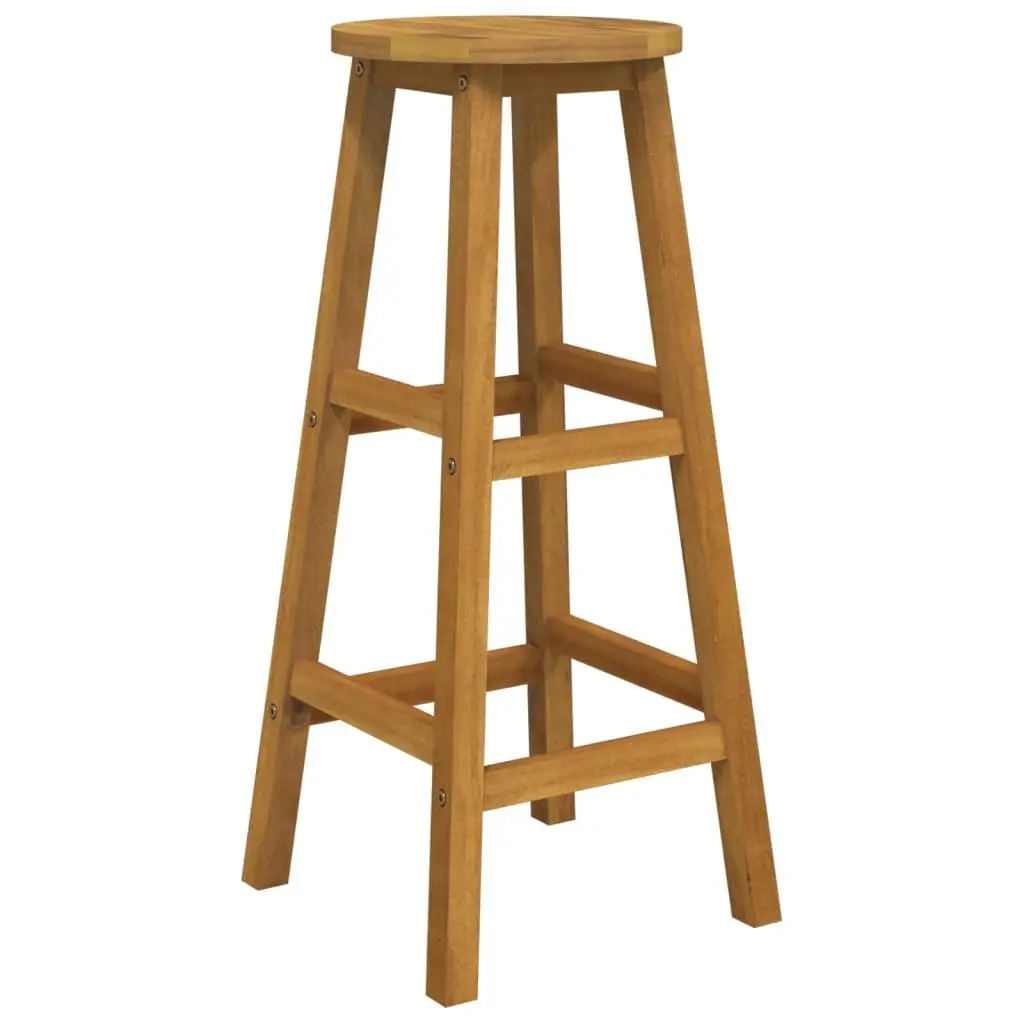 3 Piece Bar Set Solid Acacia Wood Bistro Table and Chairs Brown