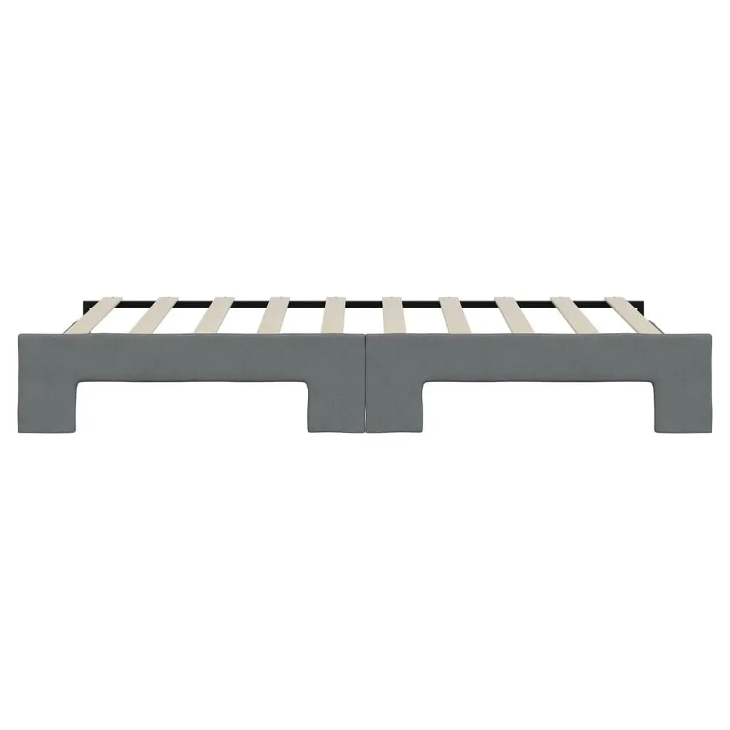 Daybed with Trundle 90x190 cm Modern Sofa Bed Grey Sturdy Frame Upholstered Durable Fabric