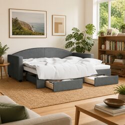 Transform Your Space with a Daybed and Trundle for Comfort Grey