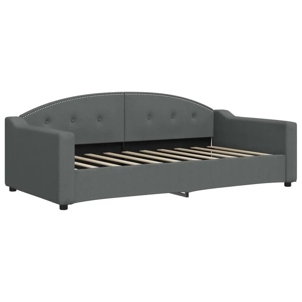 Daybed 90x190 cm with Trundle and Storage Drawers Grey Sofa Bed