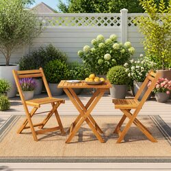 Enhance Your Garden with This 3 Piece Folding Bistro Set