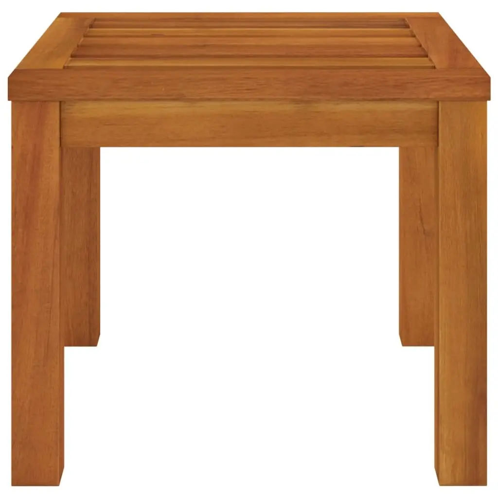 Garden Stools 2 pcs Cream Cushions Solid Acacia Wood Outdoor Foot Rests