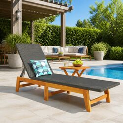Outdoor Black Lounger and Side Table for Your Patio Bliss