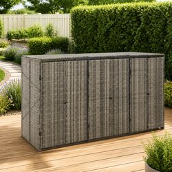 Garden Waste Container Enclosure - Triple Wheelie Bin Shed
