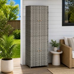 Stylish Grey Garden Cabinet for Outdoor Essentials