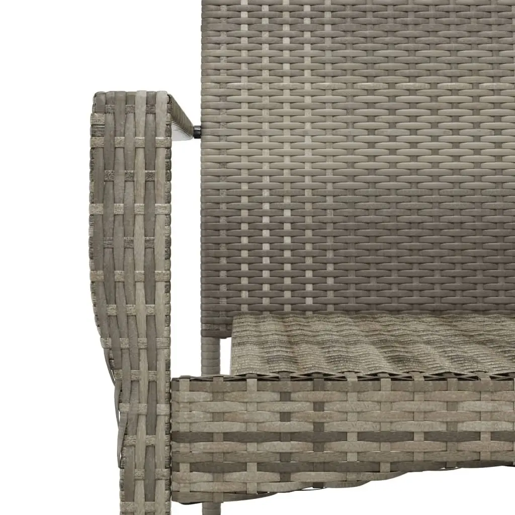 Outdoor Garden Chairs Set 4 Pieces Grey Poly Rattan with Cushions